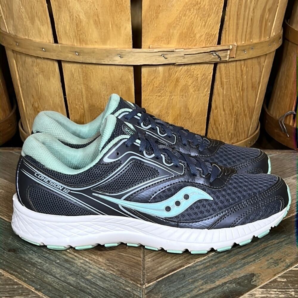 Saucony Cohesion 12 Green Blue Gray S10471-17 Running Shoes Womens Size 9